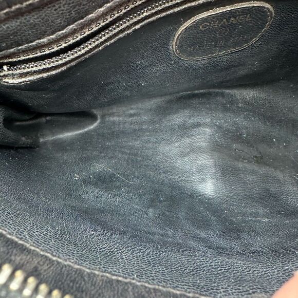 Chanel Black Pouch Bag with Iconic Logo added chain - Picture 14 of 15